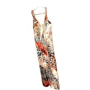 FRESH OF LA Goddess  Style Rust Tan Brown  Soft Draped Stretchy MAXI DRESS 2X